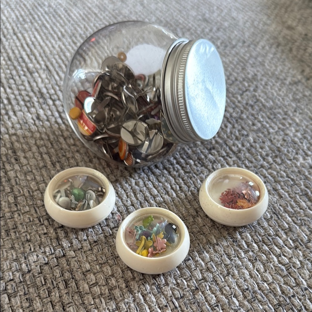 Decorative Push Pins with Floral Accents